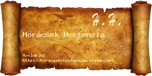 Horácsek Hortenzia névjegykártya